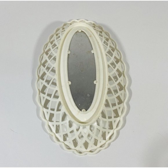 Vintage Plasmetl Basket White Plastic Aluminum Pierced Edge Retro Made In USA - Picture 4 of 7
